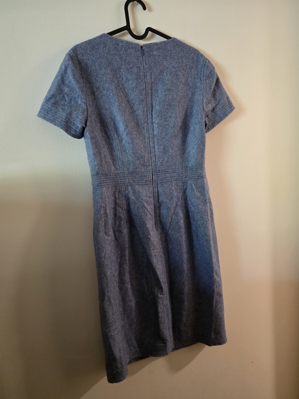 Banana Republic Blue Short-Sleeve Midi Sheath Dress - Picture 6 of 6